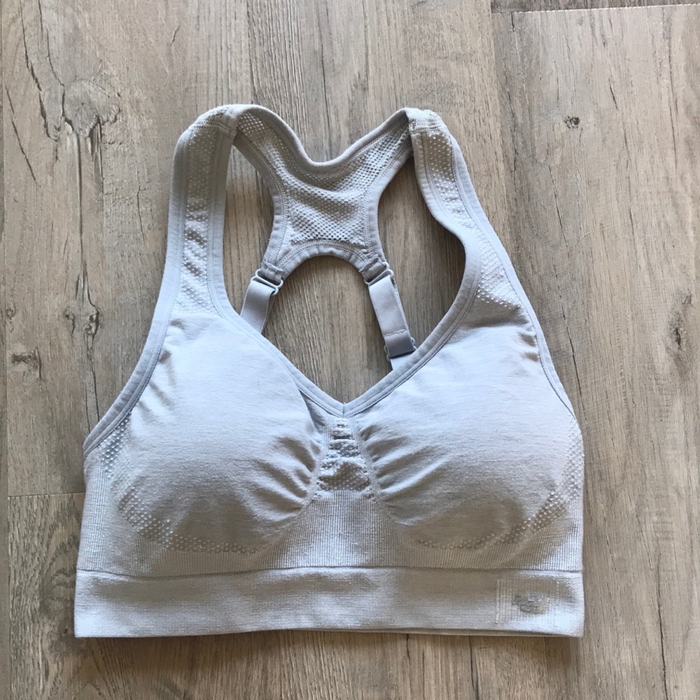New balance grey sports bra with adjustable straps